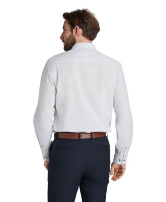 Men's Slim-Fit Grid Dress Shirt