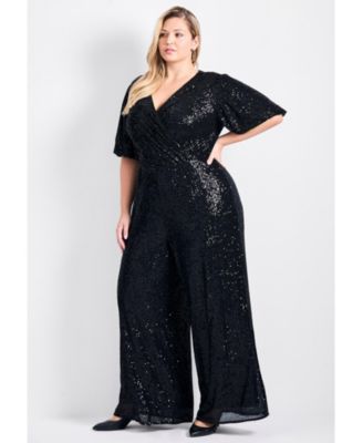 Women's Nada Sequin Puff Sleeve Jumpsuit