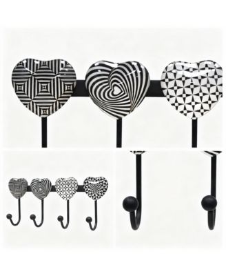 Wall Mounted Metal Coat Rack with 4 Hooks for Entryway, Bathroom, Kitchen