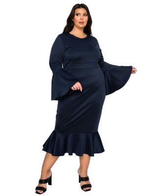 Plus Size Sabrina Mermaid Hem Dress