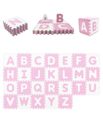 26-Piece Interlocking ABC Play Mats with Detachable Letters