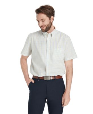 Men's Plaid Short-Sleeve Dress Shirt