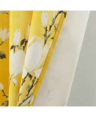 100% Polyester 200 GSM Blossom Printed Blackout Grommet Curtain Panel