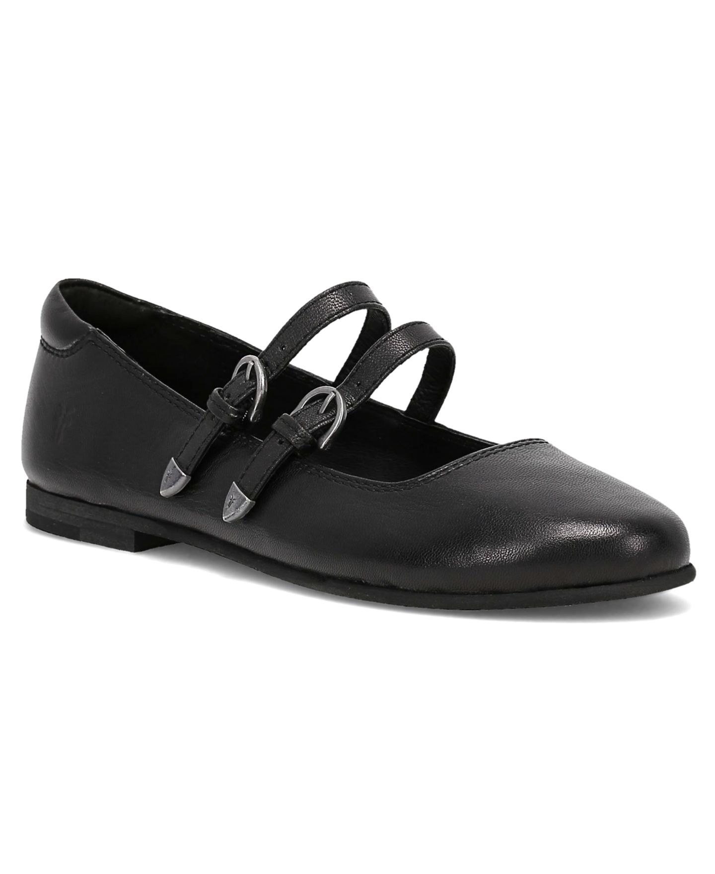 Женские балетки Frye Carson Multi Strap Mary Jane Leather Flats, цвет: Чёрный кожаный — фото 1