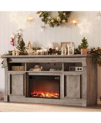 Farmhouse TV Stand for TVs Up to 65 Inches, Entertainment Center with Storage Cabinets, Media Console Table