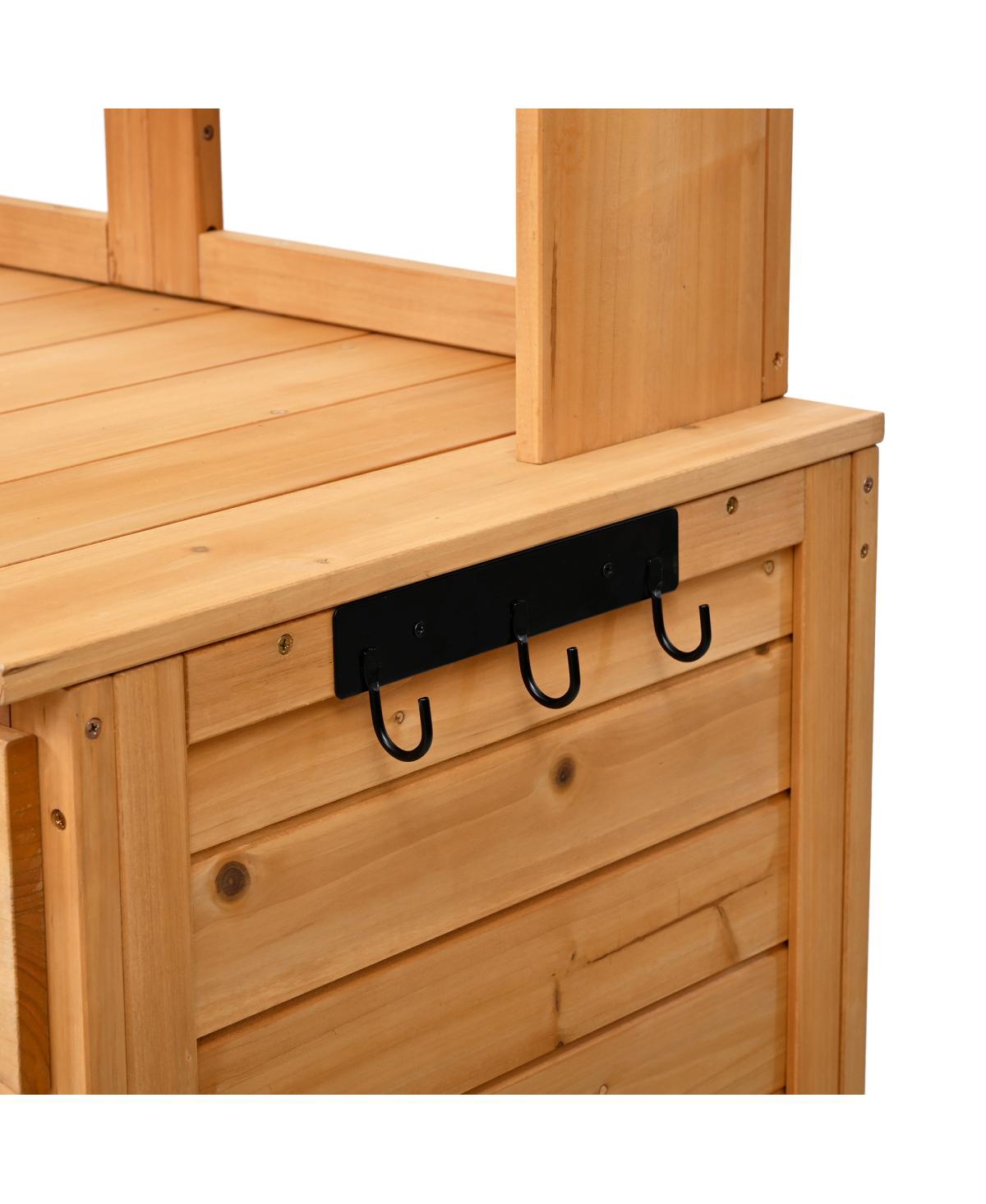 Streamdale Furniture 65.7" Tall Garden Potting Bench with Hutch & Storage