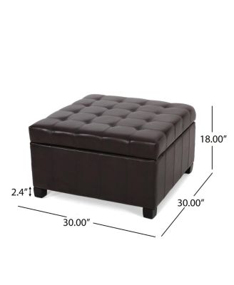 Upholstered Tufted PU Leather Storage Ottoman