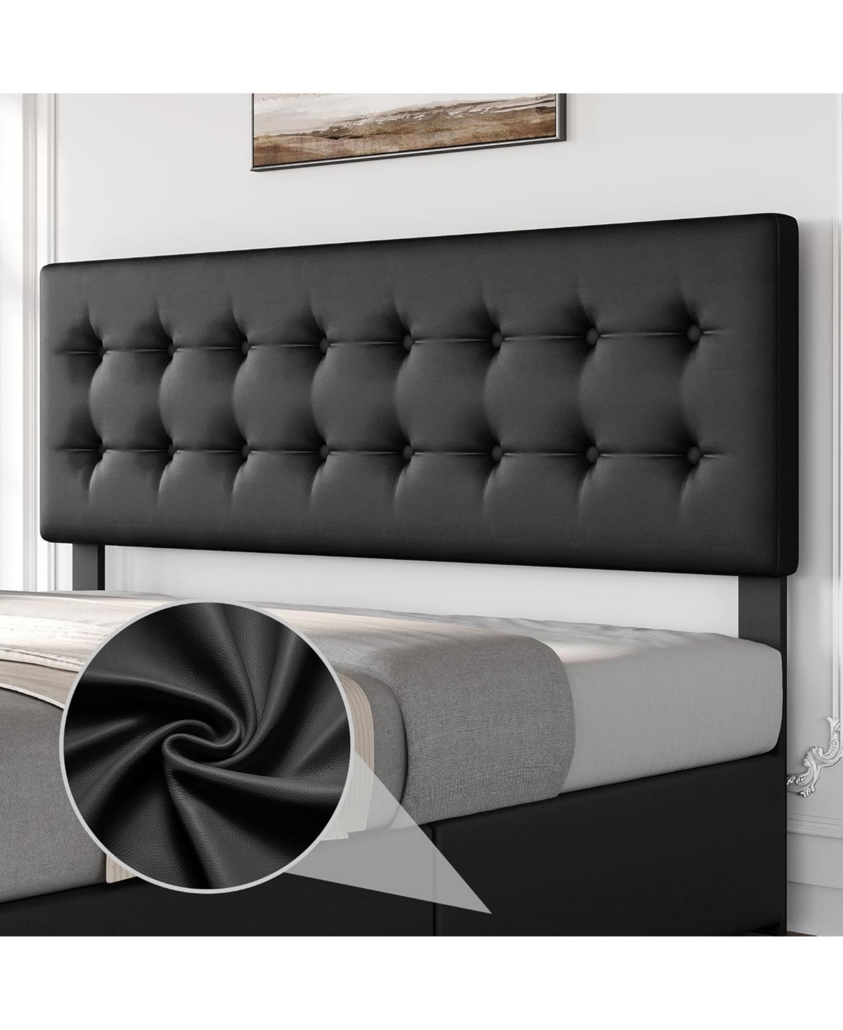 gaomon Bed Frame with 4 Storage Drawers Headboard