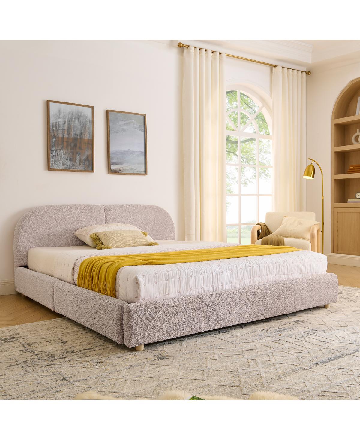 Streamdale Furniture 82 inches Queen Size Upholstered Bed Frame