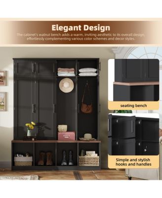 Versatile 4-in-1 Hall Tree with Storage Bench