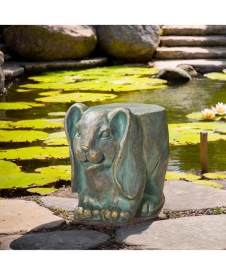 13" Rabbit Garden Stool, Lightweight Concrete,No Assembly