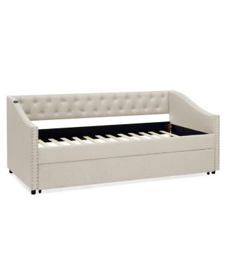 Twin Daybed with USB & Extendable Bed (81"x42"x30.75)