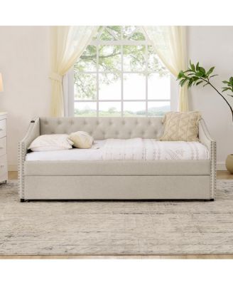 Twin Daybed with USB & Extendable Bed (81"x42"x30.75)