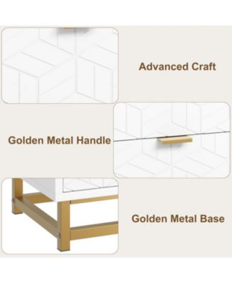 5-drawer wood dresser for bedroom, wide modern storage chest for home.