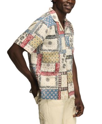 Men's Short-Sleeve Printed Camp Collar Shirt
