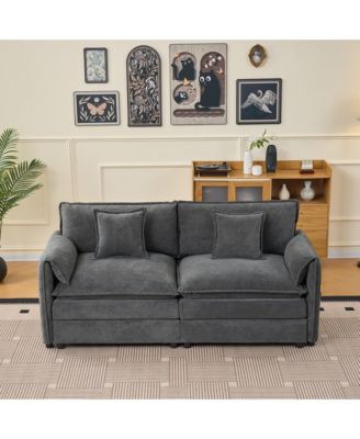 Oversized Chenille Loveseat Sofa, Oversized 2-Seater Small Cloud Couch, Modern Comfy Deep Seat Love Seat,DIY Combination,Chenille