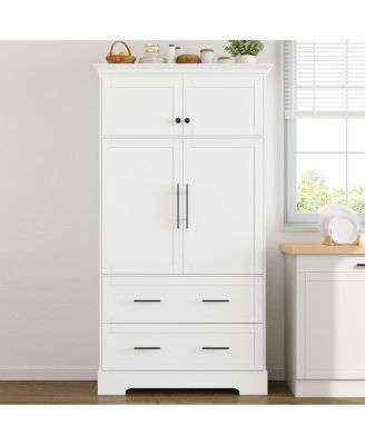 Farmhouse 40"x18"x72.6" Kitchen Pantry with 4 Doors