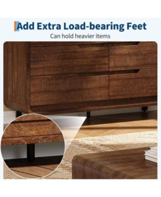 6-Drawer Dresser, 47 Wide Modern Wooden Storage Chest for Living Room, Hallway