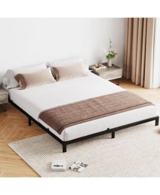 8 Inch Queen Bed Frame, Low Profile Queen Metal Platform Bed Frame Support Mattress Foundation, Noise Free, Easy Assembly
