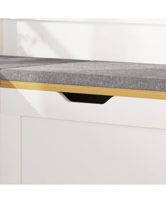 L-Shaped Modular Storage Bench with Cushion