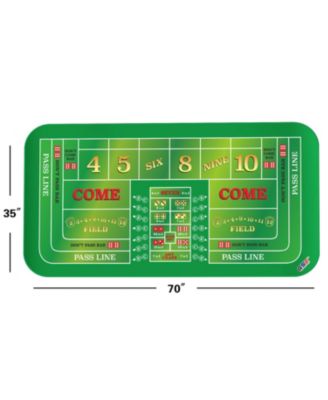 70" x 35" Casino Craps Tabletop Layout Mat with Carrying Bag, Non-Slip Rubber Layout Mat