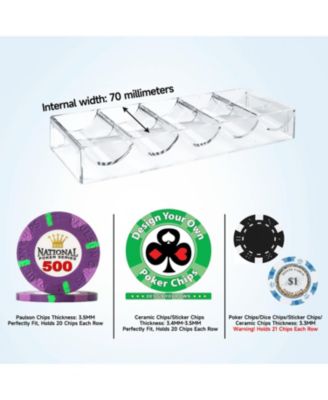 1,000pcs Poker Chip Cases, Casino Grade Acrylic Poker Chips Carrier with 10 Poker Chip Trays