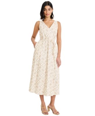 Women's Sleeveless V-Neck Midi Dress