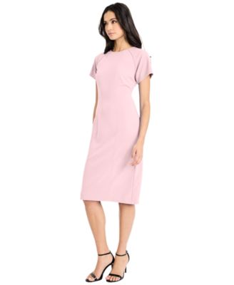 Women's Short-Sleeve Sheath Midi Dress