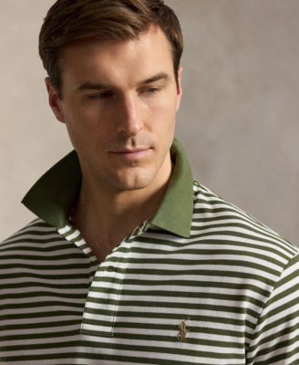 Men's Big & Tall Striped Mesh Polo Shirt