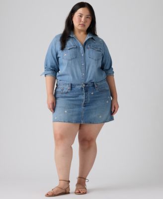 Plus Size Cotton Iconic 501&reg; Mid-Rise Denim Skirt