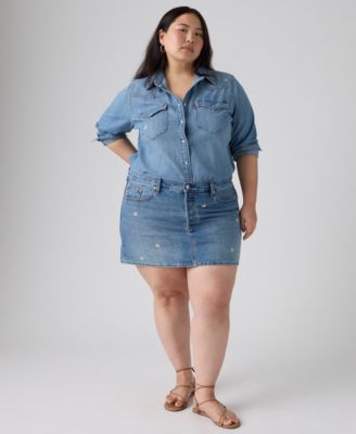Plus Size Cotton Iconic 501&reg; Mid-Rise Denim Skirt