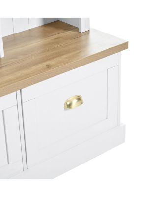 Elegant APP Controlled LED Hall Tree with Roman Column Design & Storage Bench