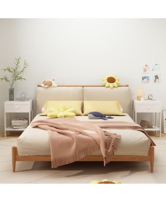 Nightstand with Drawer & Open Shelf, Modern Bedside Table