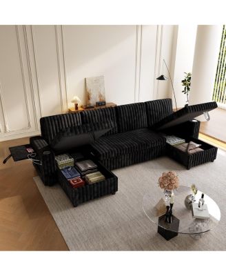 U Shaped Sleeper Sofa- 2 in 1 Pull Out Bed