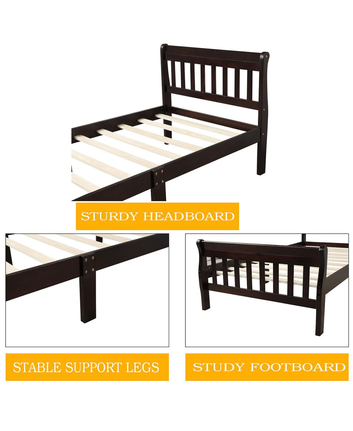 Streamdale Furniture Streamdale Wood Platform Bed Sleigh Bed Frame with Headboard/Footboard