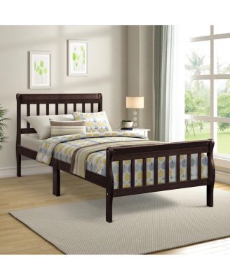 Streamdale Wood Platform Bed   Sleigh Bed Frame with Headboard/Footboard