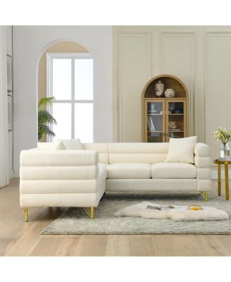 81.5-Inch Oversized Corner Sofa, L-Shaped Sectional Couch with 3 Cushions