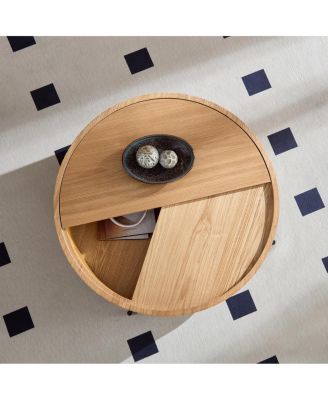Round Coffee Table with Storage Modern Accent Tea Table