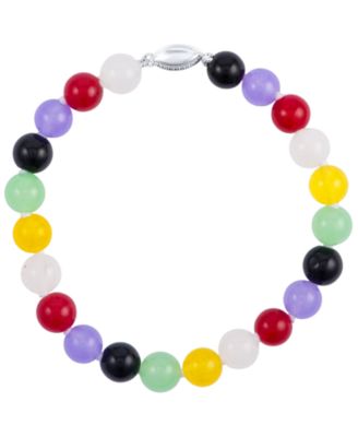 2-Pc. Multi Color Quartz Necklace and Bracelet Set in Sterling Silver