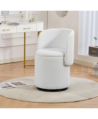 Stylish Swivel Barrel Chair with Storage & Free Cat Bed