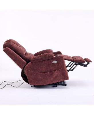 Oversized Power Lift Recliner Massage Chair for Elderly, USB/Type-C Ports