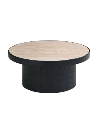 Streamdale Set of 2 Coffee Table, Round Sintered Stone Tabletop