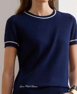 Women's Crewneck Short-Sleeve Sweater Top