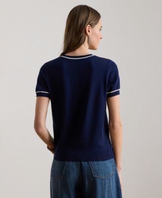 Women's Crewneck Short-Sleeve Sweater Top