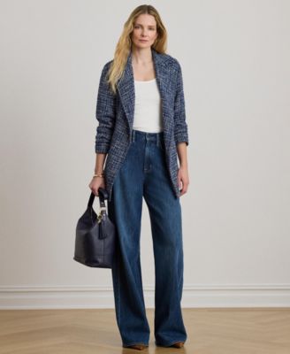 Women's Long-Sleeve Notch Lapel Wrap Coat