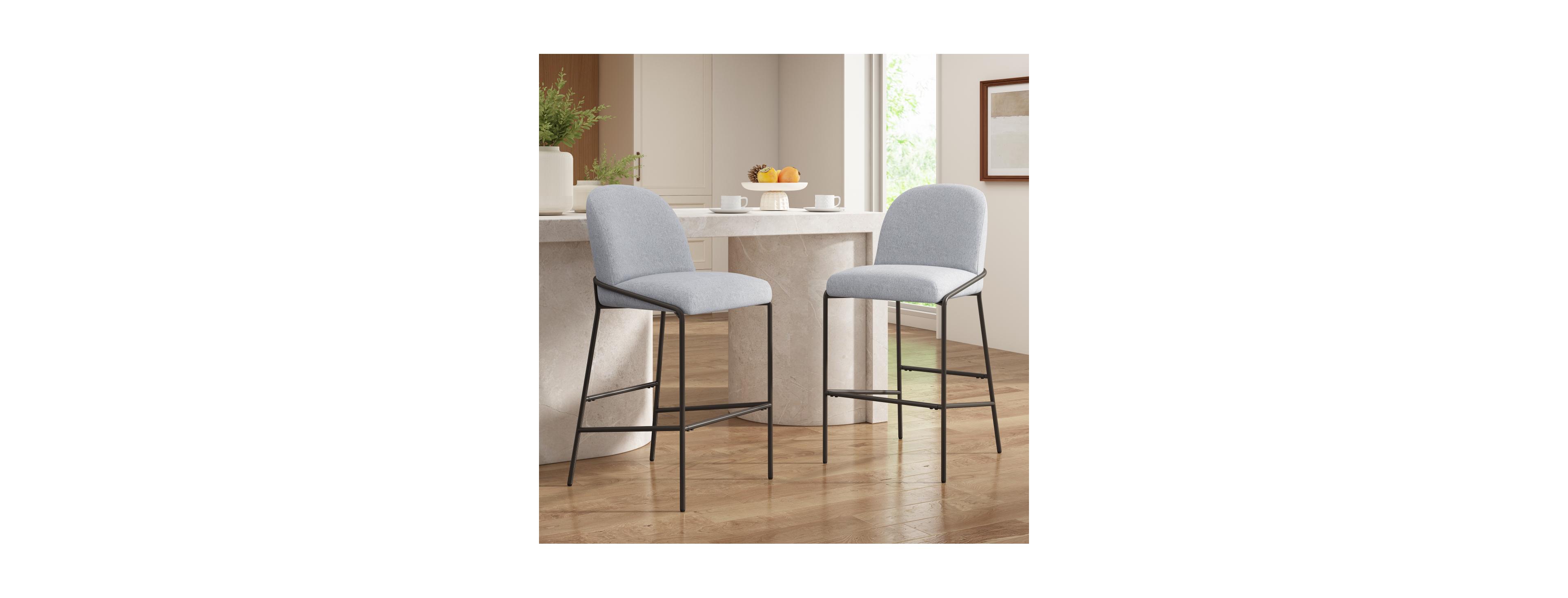 Streamdale Furniture Galen Indoor Metal Upholstered Barstool Fabric