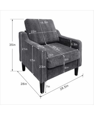 Living Room Accent Chair - Soft Chenille Comfy Armchair for Small Spaces
