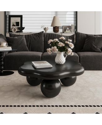 35" Cloud Shaped Coffee Table, Petal-Shaped Modern Minimalist Coffee Table