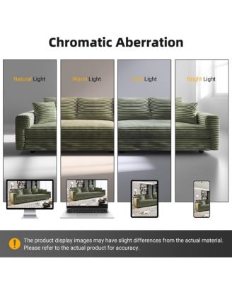 Streamdale 102" Plush Corduroy 4-Seat Sofa, Modern Comfy Upholstered Cloud Couch