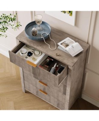 Oak Dressers for Bedroom with 5 Drawers Tall Wooden Dressers